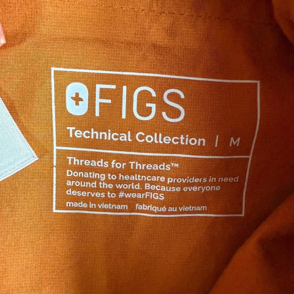 FIGS Technical Collection Scrub Pants Mens Medium Orange Cargo Stretch‎ Workwear